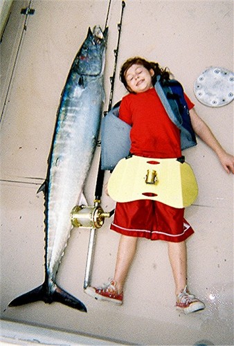 Noelle w/ IGFA record wahoo for 10 yr old.